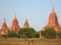 Buddhist Monks, Bagan, Myanmar